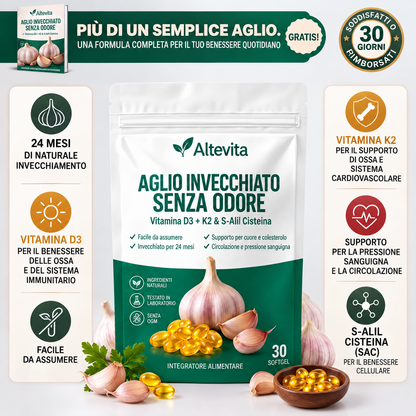 Altevita® Estratto di aglio invecchiato - Capsule molli inodori da 7500 mg