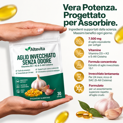 Altevita® Estratto di aglio invecchiato - Capsule molli inodori da 7500 mg