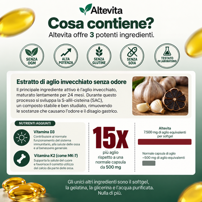 Altevita® Estratto di aglio invecchiato - Capsule molli inodori da 7500 mg